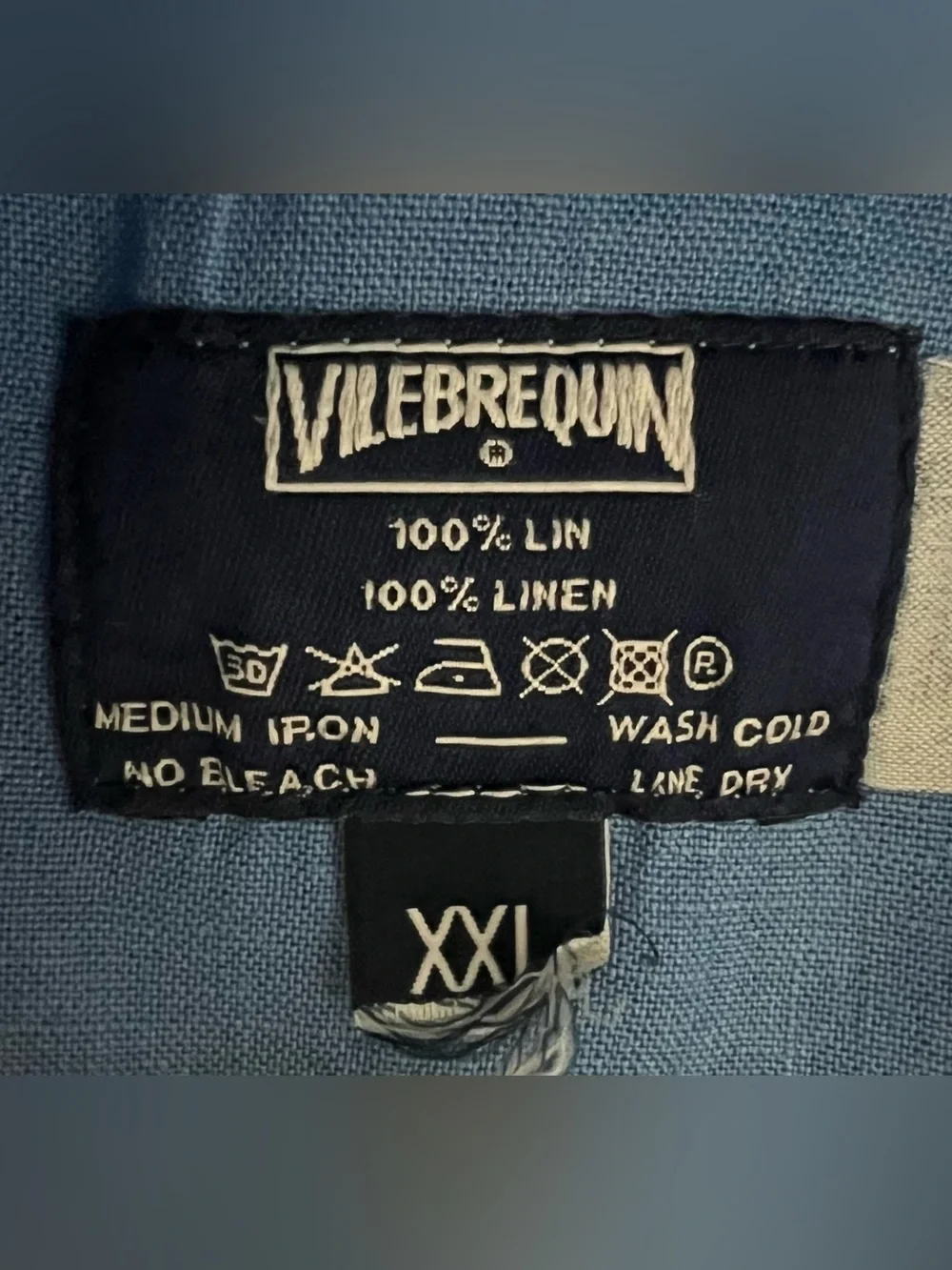 Vilebrequin 100% Linen Cargo Pants XXL Blue Drawstring Resort Coastal Luxury